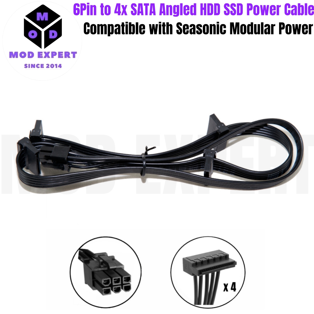 Sata Ssd - Kabel Daya 6Pin ke 4x SATA
